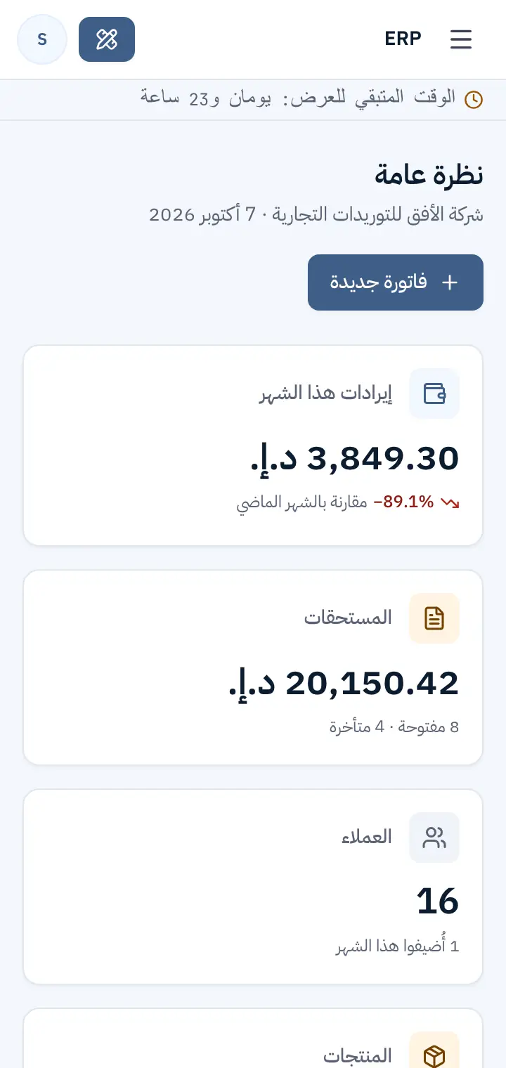 العرض التجريبي ERP: نظرة عامة