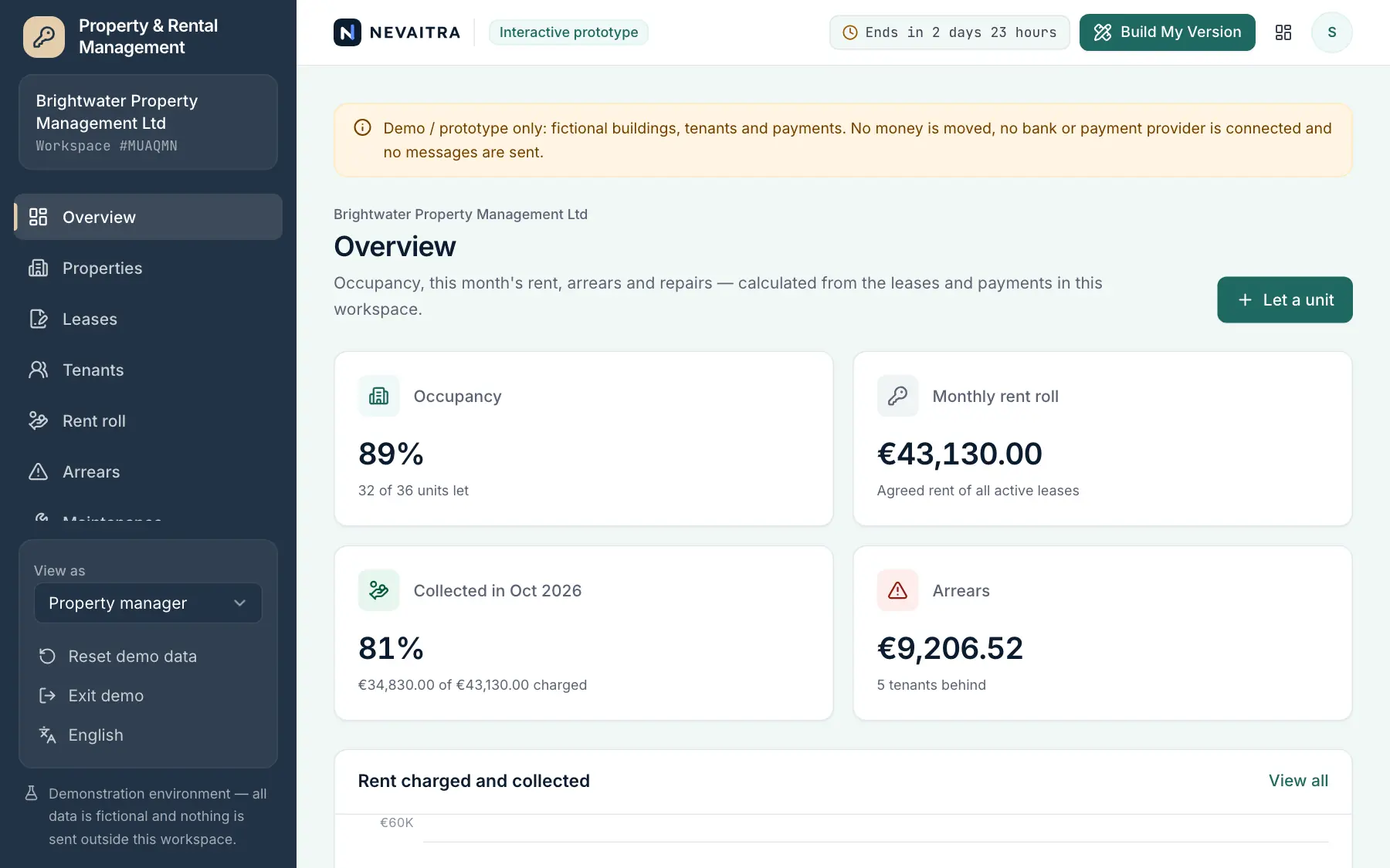 Property & Rental Management demo: Overview
